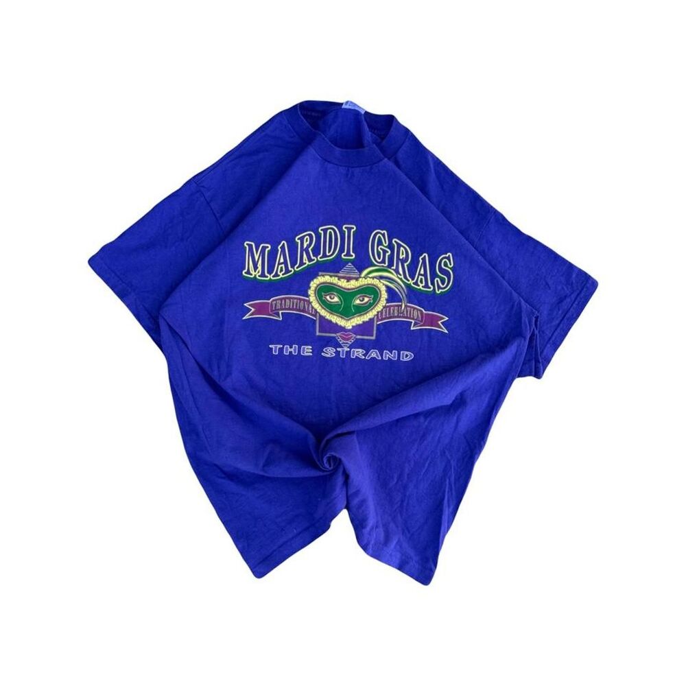 Mardi-gras Men's Purple and Blue T-shirt